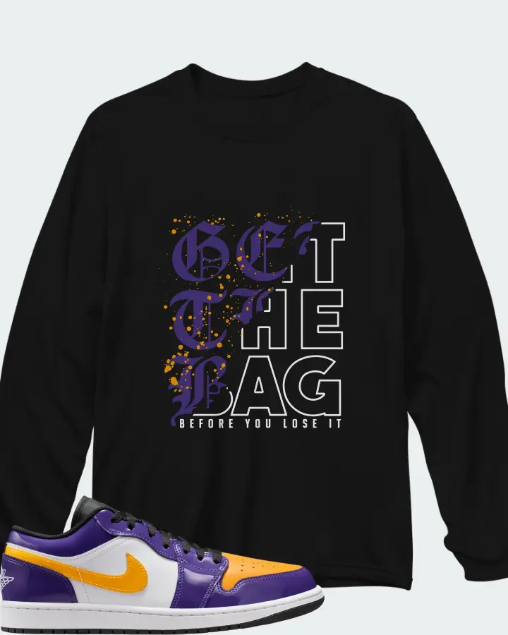 Air Jordan 1 Low Lakers Matching Long Sleeve T-Shirt