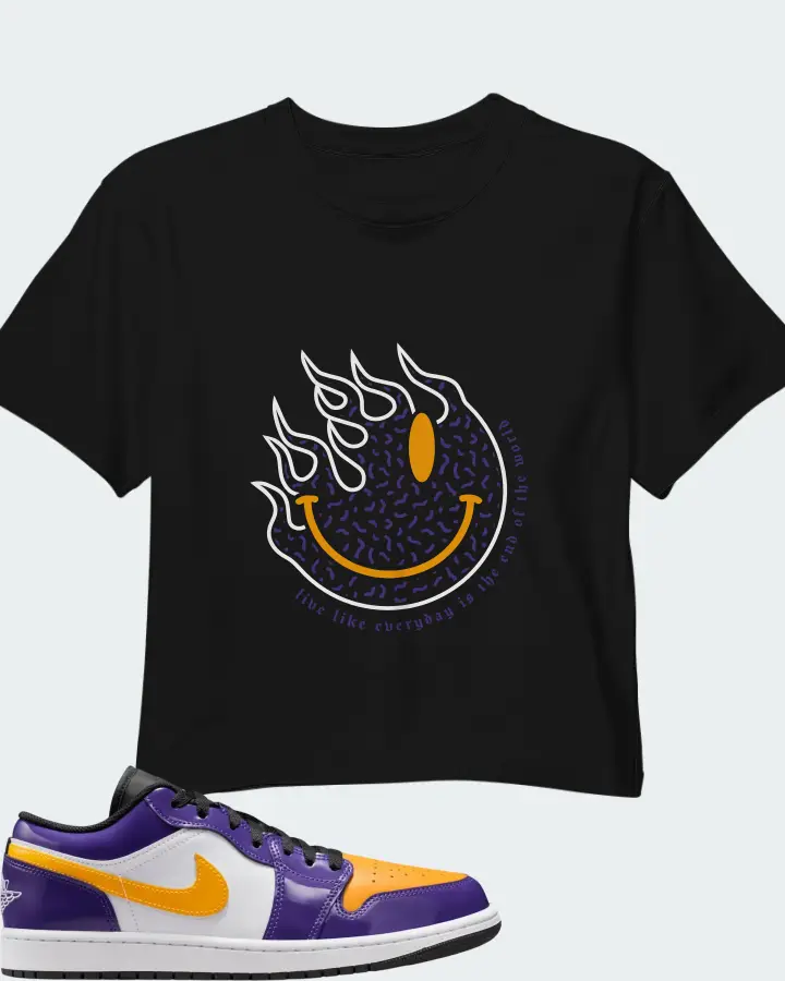 Air Jordan 1 Low Lakers Matching Crop Top