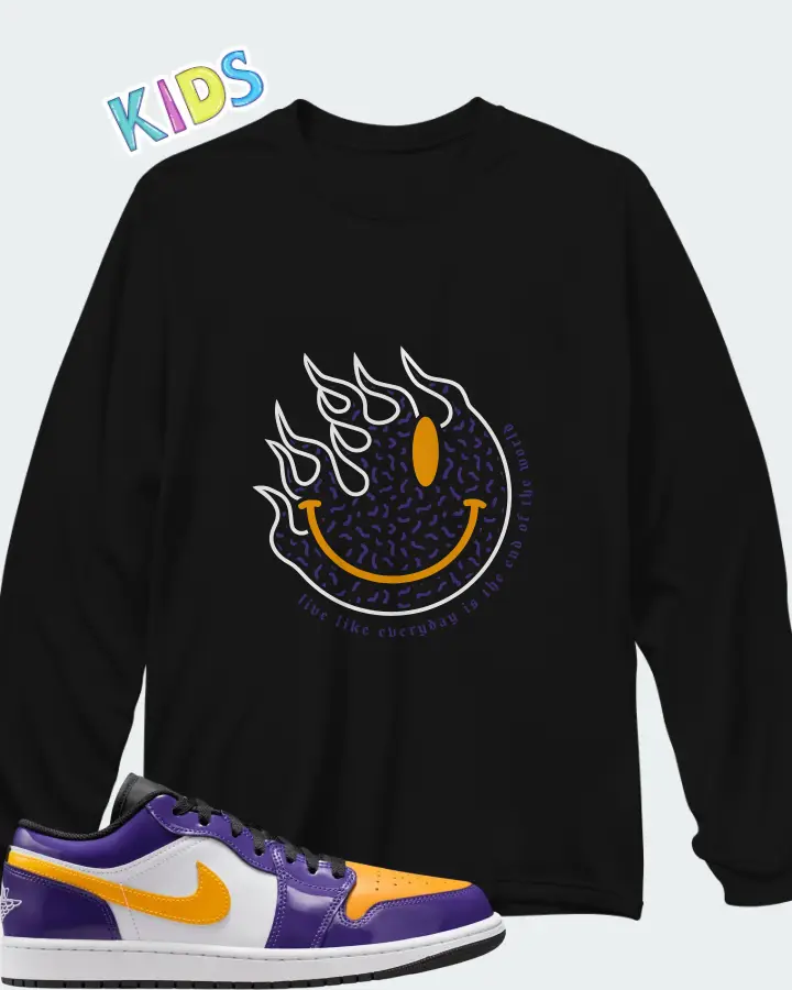 Air Jordan 1 Low Lakers Matching Kid's Long Sleeve T-Shirt
