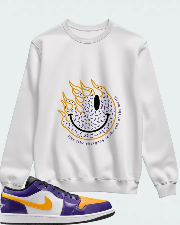 Air Jordan 1 Low Lakers Matching Sweatshirt