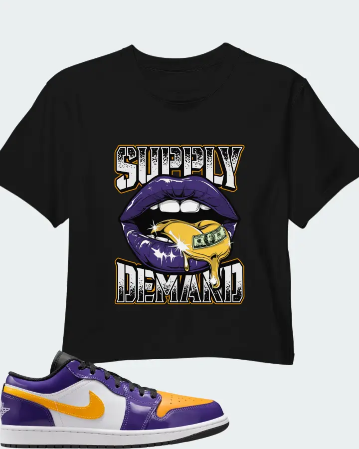 Air Jordan 1 Low Lakers Matching Crop Top