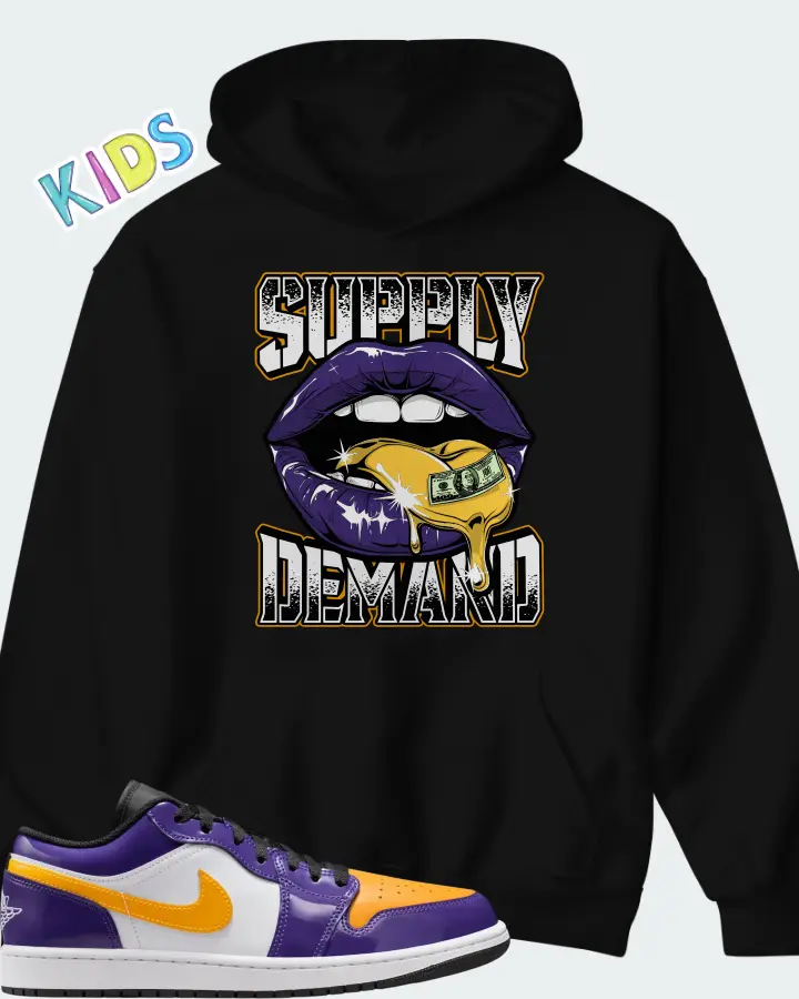 Air Jordan 1 Low Lakers Matching Kid's Hoodie