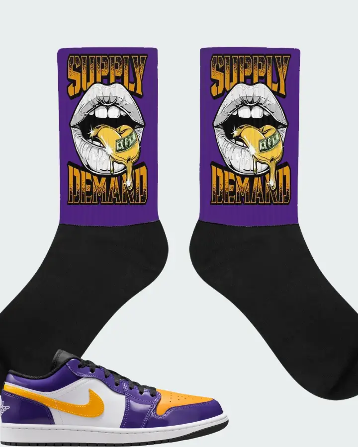 Air Jordan 1 Low Lakers Matching Socks