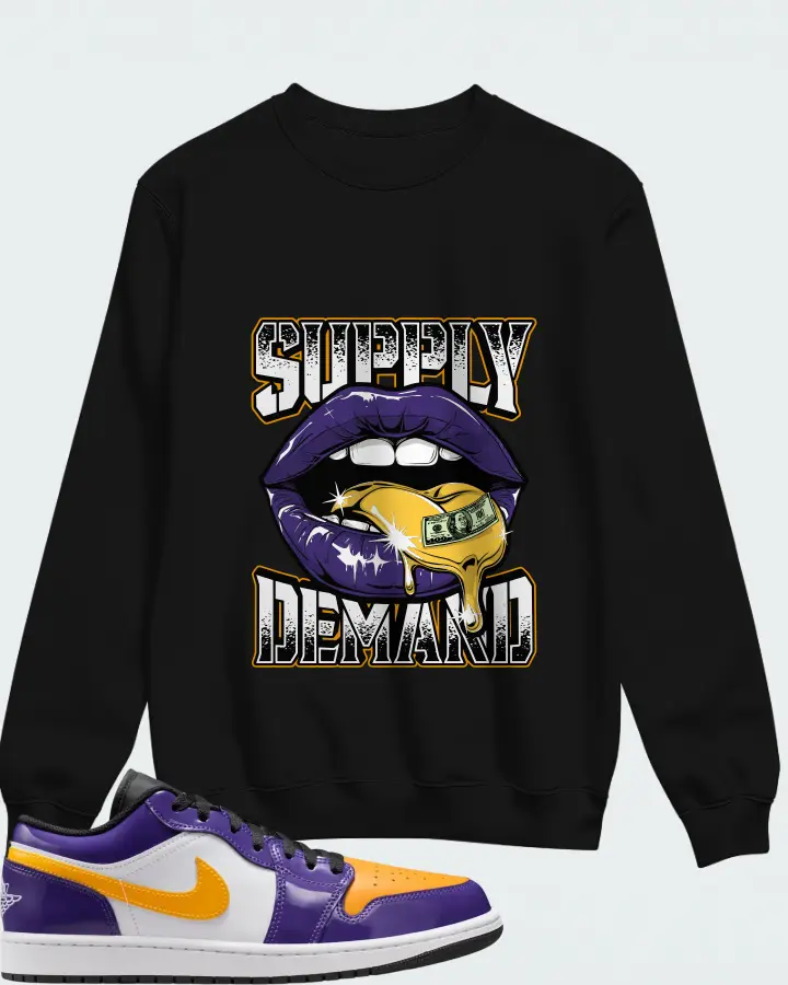 Air Jordan 1 Low Lakers Matching Sweatshirt