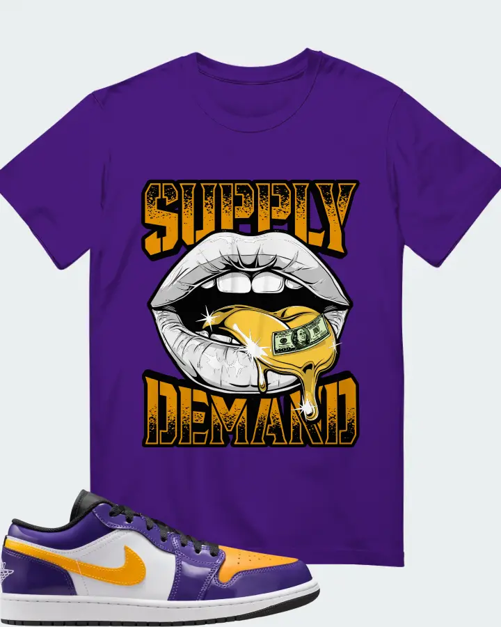 Air Jordan 1 Low Lakers Matching T-Shirt