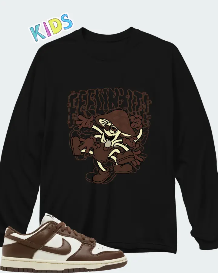 Dunk Low Cacao Wow Matching Kid's Long Sleeve T-Shirt