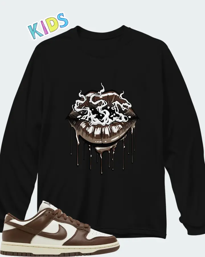 Dunk Low Cacao Wow Matching Kid's Long Sleeve T-Shirt