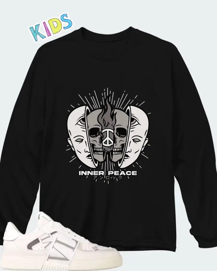 Valentino Garavani VL7N Sneaker Low Top White White Grey Matching Kid's Long Sleeve T-Shirt