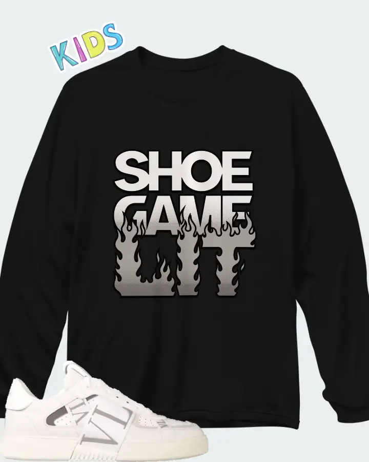 Valentino Garavani VL7N Sneaker Low Top White White Grey Matching Kid's Long Sleeve T-Shirt
