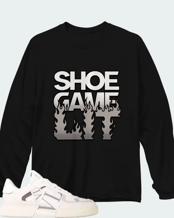 Valentino Garavani VL7N Sneaker Low Top White White Grey Matching Long Sleeve T-Shirt