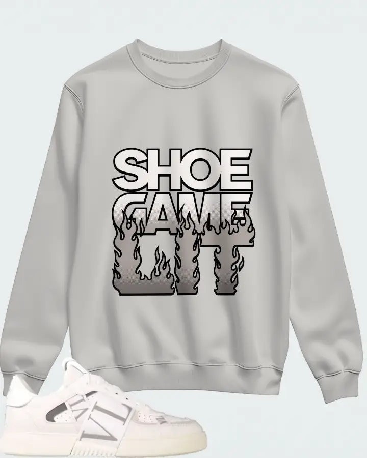 Valentino Garavani VL7N Sneaker Low Top White White Grey Matching Sweatshirt