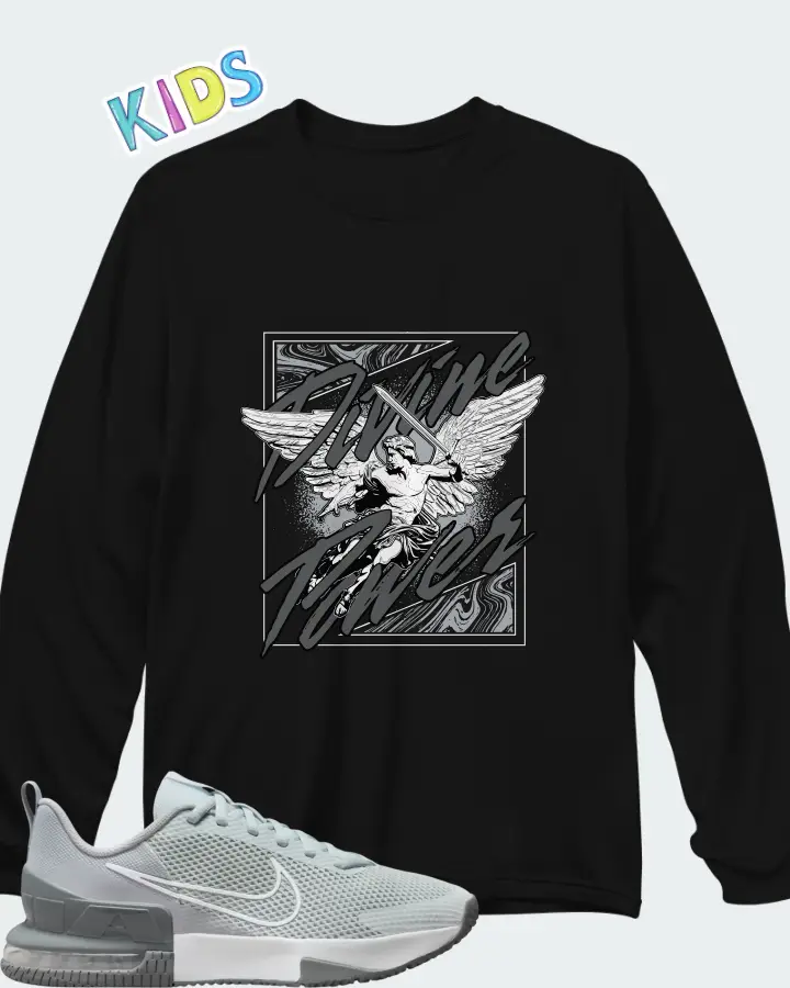 Nike Air Max Alpha Trainer 6 Cool Grey Matching Kid's Long Sleeve T-Shirt