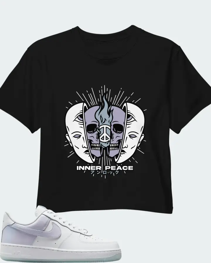 Nike Air Force 1 '07 SE White Blue Tint Metallic Silver Pure Violet Matching Crop Top