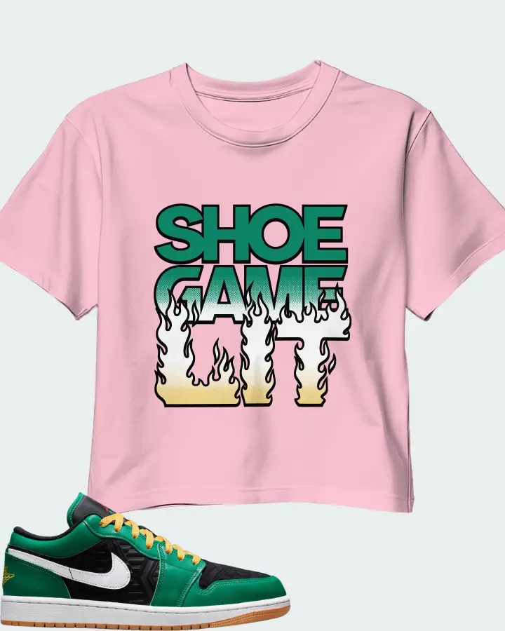 Jordan 1 Low SE Sneaker Matching Pink Crop Top - Shoe Game Lit Refreshed