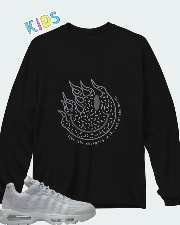 Nike Air Max 95 Wolf Grey Matching Kid's Long Sleeve T-Shirt