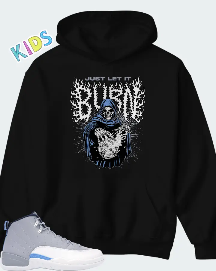 Air Jordan 12 Retro University Blue Matching Kid's Hoodie