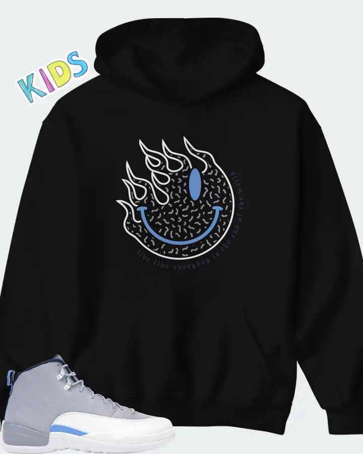 Air Jordan 12 Retro University Blue Matching Kid's Hoodie