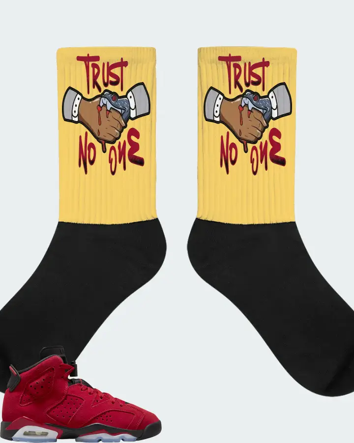 Jordan 6 Retro Sneaker Matching Yellow Socks - Trust No One