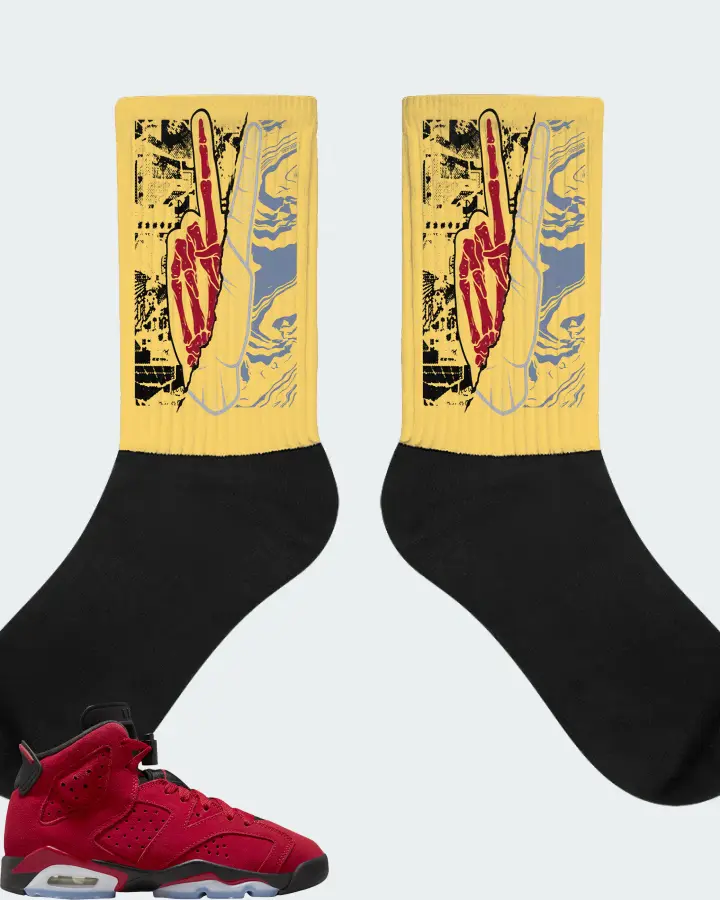 Jordan 6 Retro Sneaker Matching Yellow Socks - Peace of mind