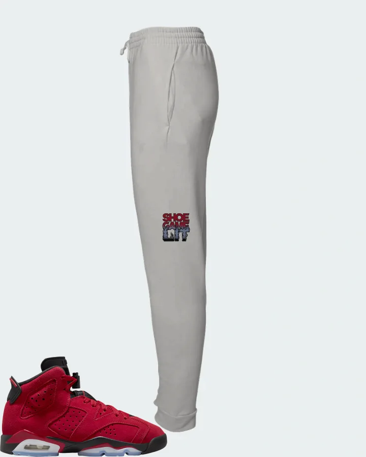 Jordan 6 Retro Sneaker Matching Grey Joggers - Shoe Game Lit Refreshed