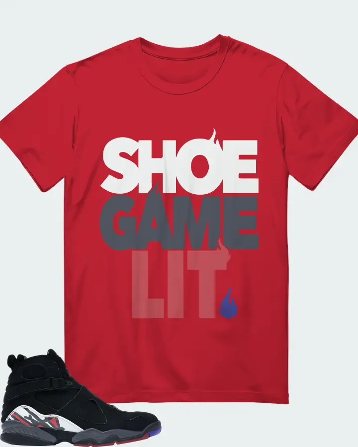 Jordan 8 Retro Sneaker Matching Red T-Shirt - Shoe Game Lit Classic