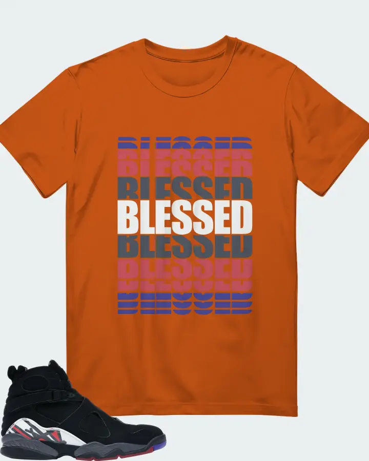 Jordan 8 Retro Sneaker Matching Autumn T-Shirt - BLESSED Many Times