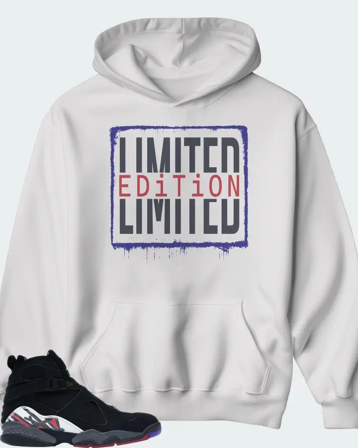 Jordan 8 Retro Sneaker Matching White Hoodie - LIMITED EDITION