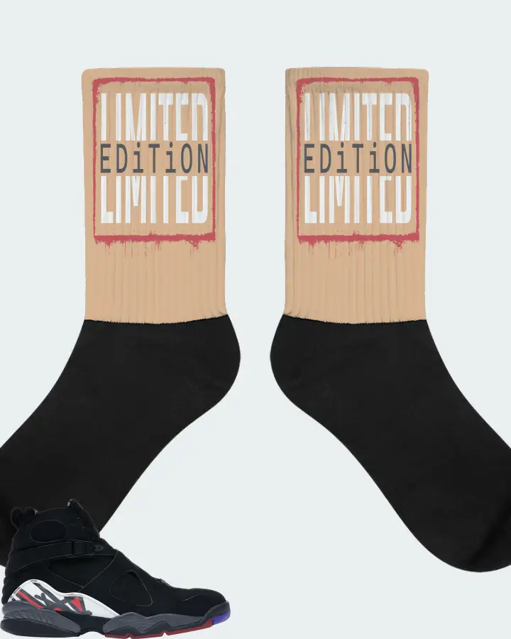 Jordan 8 Retro Sneaker Matching Cream Socks - LIMITED EDITION