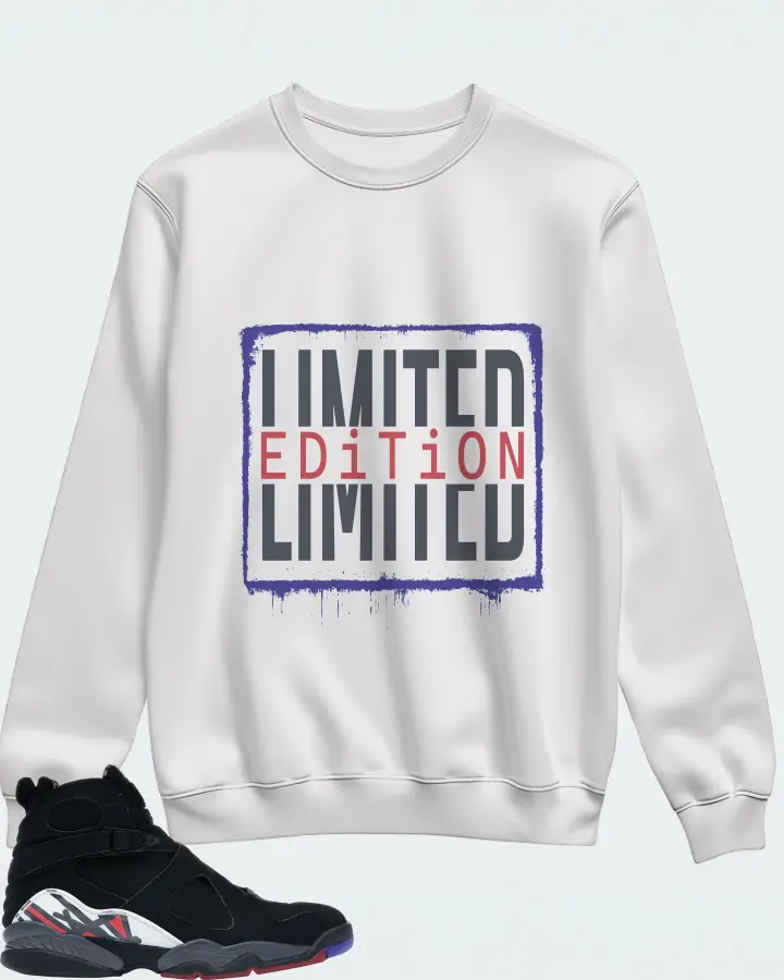 Jordan 8 Retro Sneaker Matching White Sweatshirt - LIMITED EDITION