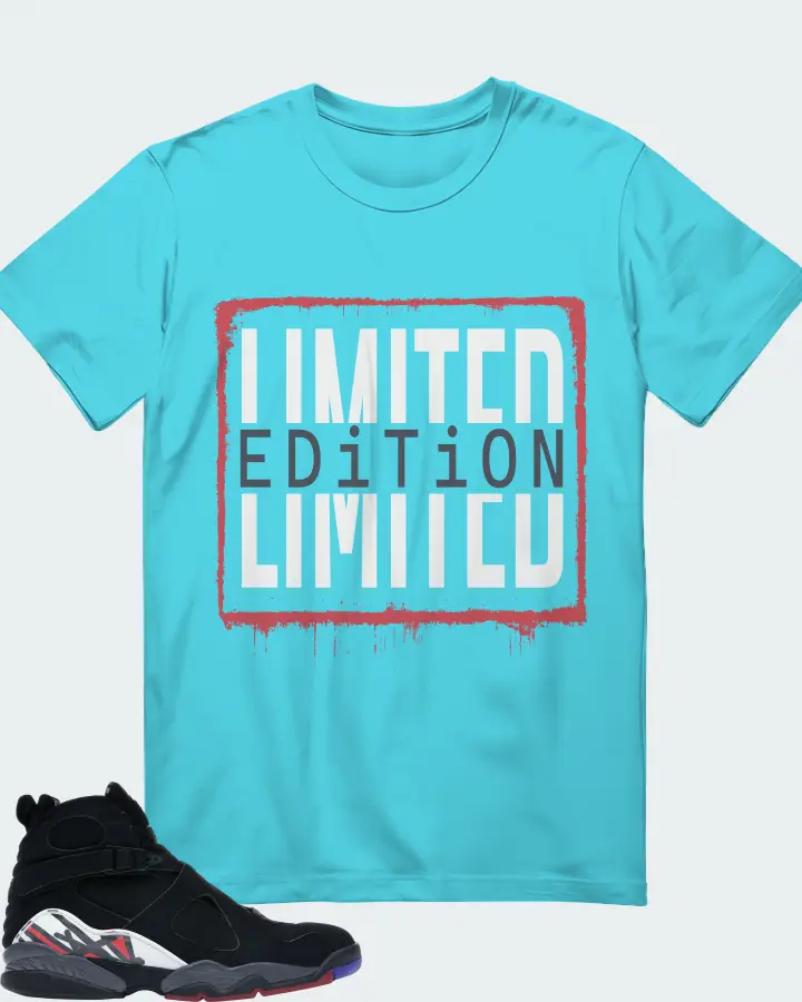 Jordan 8 Retro Sneaker Matching Turquoise T-Shirt - LIMITED EDITION