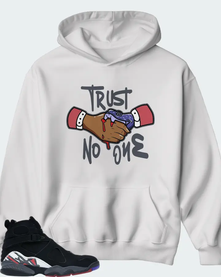 Jordan 8 Retro Sneaker Matching White Hoodie - Trust No One