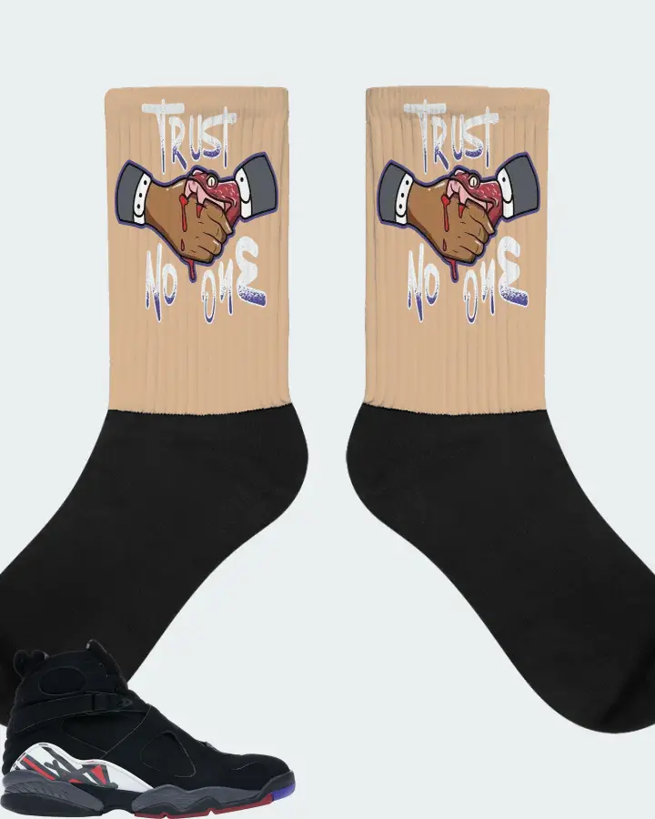 Jordan 8 Retro Sneaker Matching Cream Socks (Trust No One) - View 1