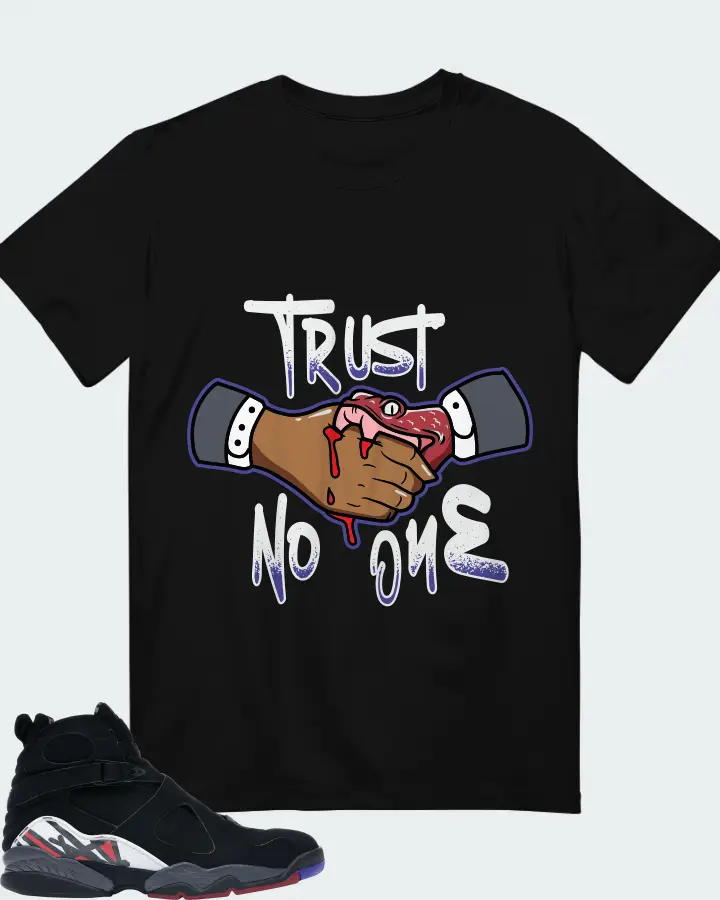 Jordan 8 Retro Sneaker Matching Black T-Shirt - Trust No One