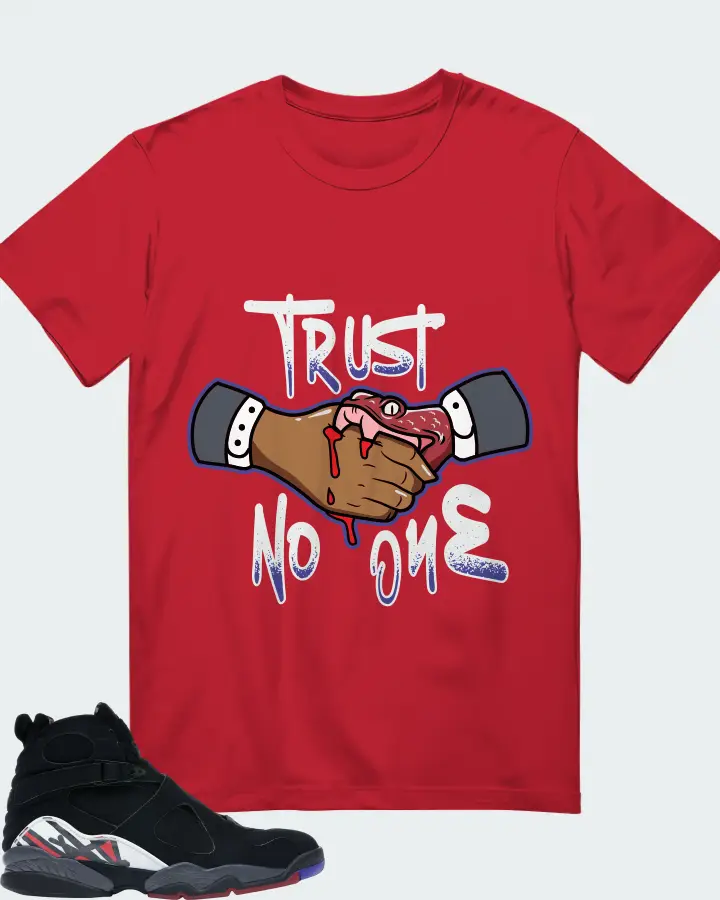 Jordan 8 Retro Sneaker Matching Red T-Shirt - Trust No One