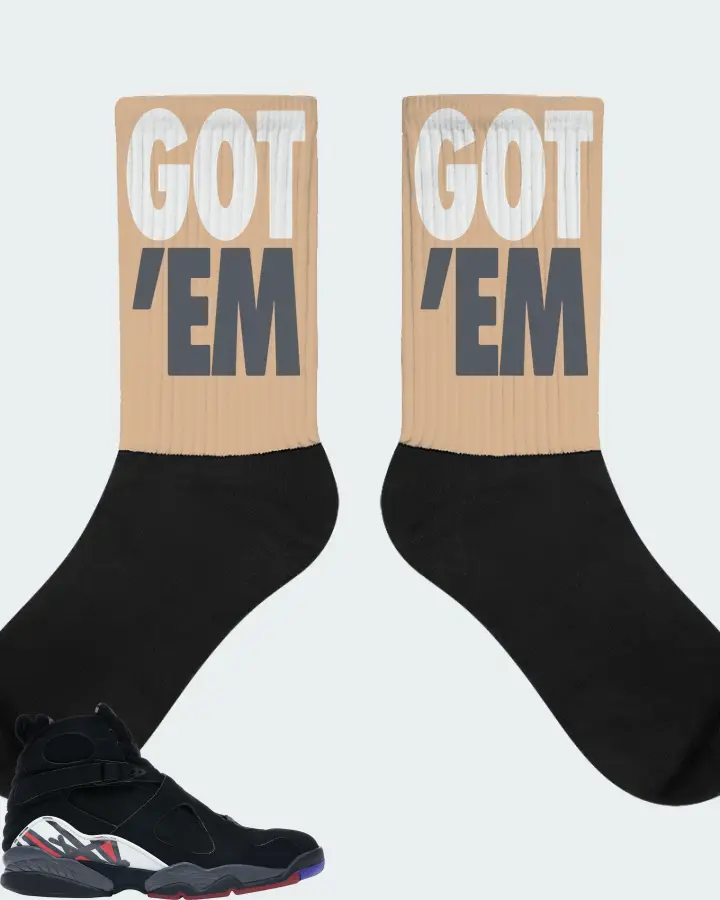 Jordan 8 Retro Sneaker Matching Cream Socks - Got Em