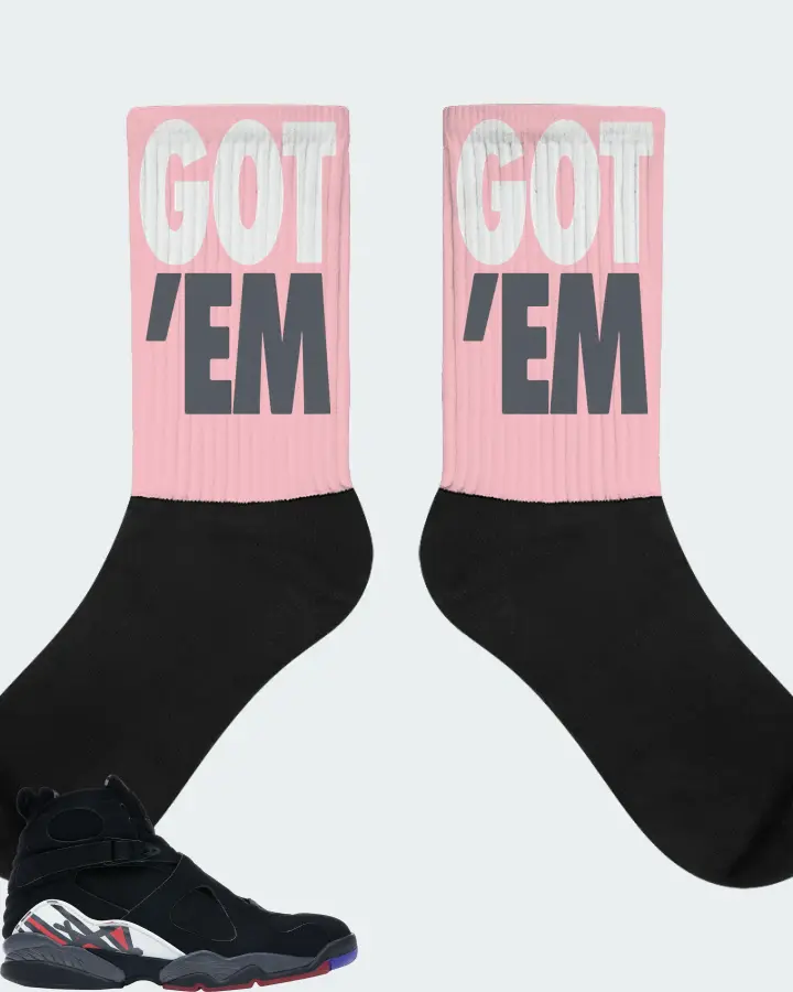 Jordan 8 Retro Sneaker Matching Pink Socks - Got Em