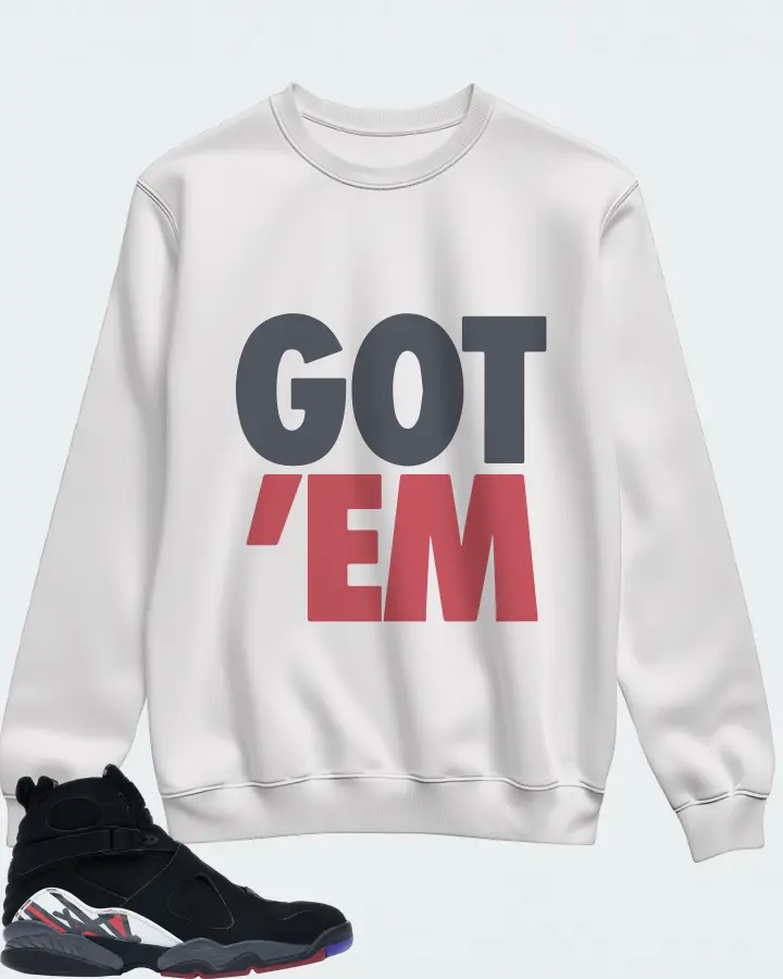 Jordan 8 Retro Sneaker Matching White Sweatshirt - Got Em