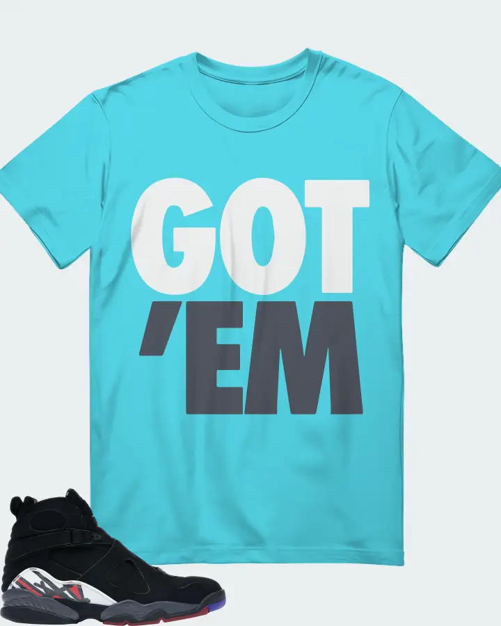 Jordan 8 Retro Sneaker Matching Turquoise T-Shirt - Got Em