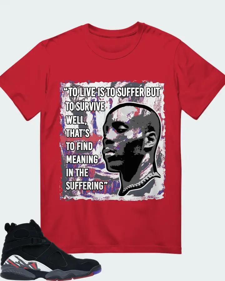 Jordan 8 Retro Sneaker Matching Red T-Shirt - DMX Suffer Quote
