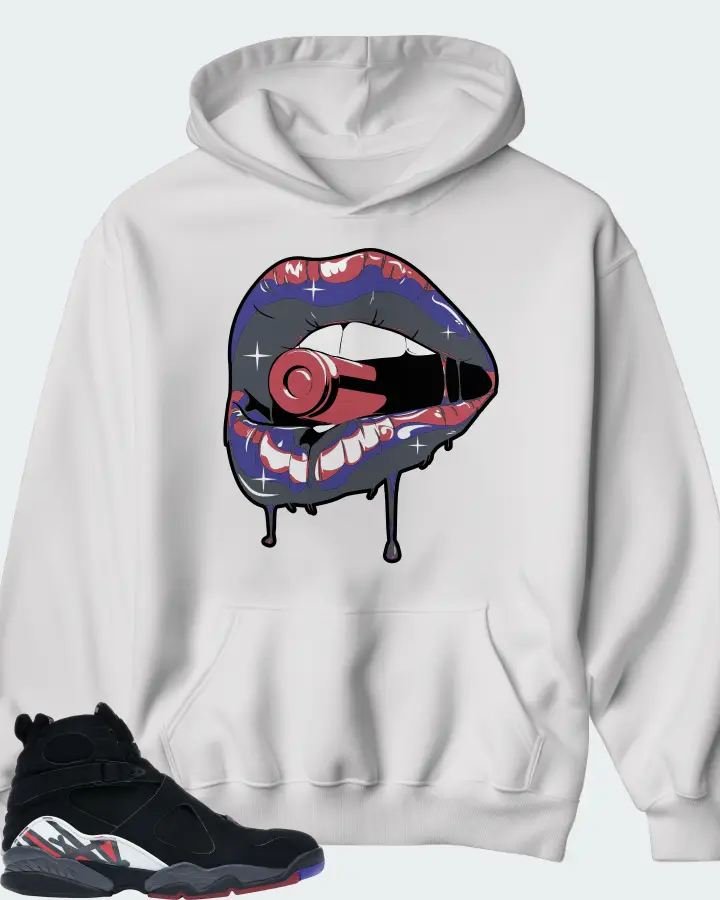 Jordan 8 Retro Sneaker Matching White Hoodie - Kiss of Death