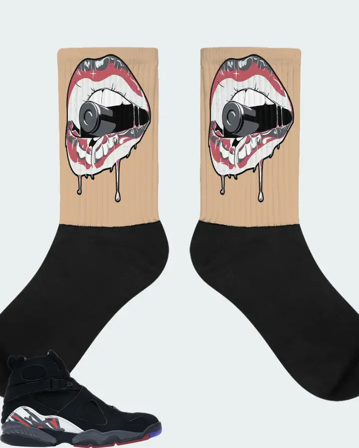 Jordan 8 Retro Sneaker Matching Cream Socks - Kiss of Death
