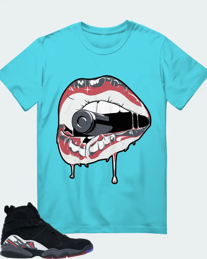 Jordan 8 Retro Sneaker Matching Turquoise T-Shirt - Kiss of Death