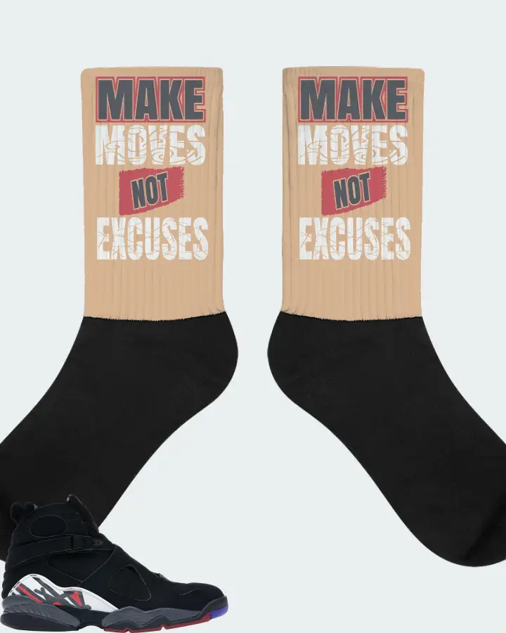 Jordan 8 Retro Sneaker Matching Cream Socks - Make Moves Not Excuses