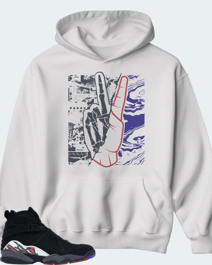 Jordan 8 Retro Sneaker Matching White Hoodie - Peace of mind