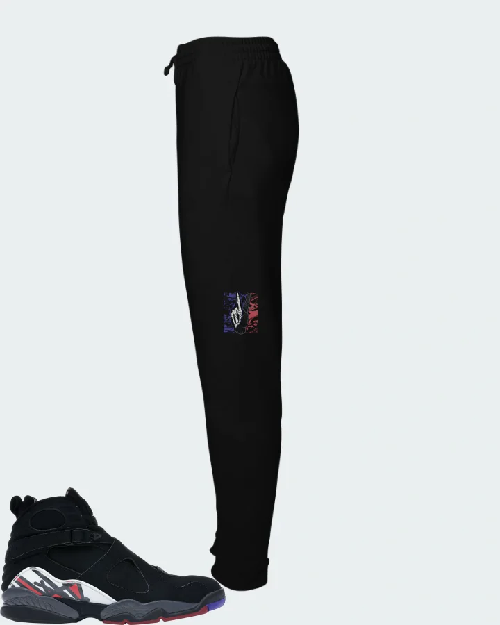 Jordan 8 Retro Sneaker Matching Black Joggers - Peace of mind