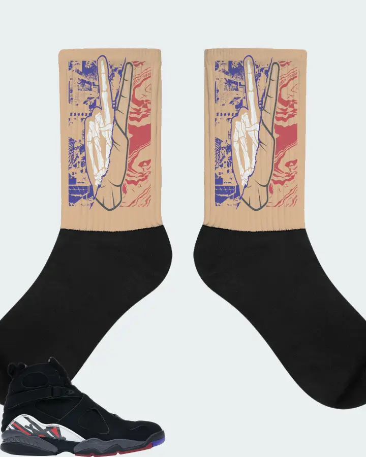 Jordan 8 Retro Sneaker Matching Cream Socks - Peace of mind