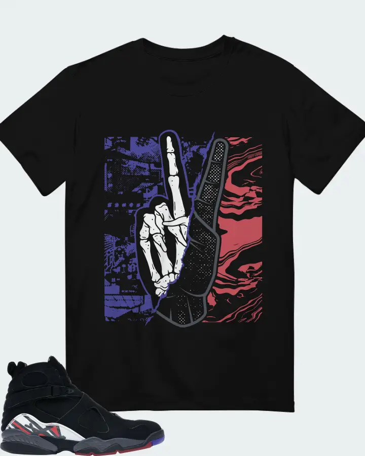 Jordan 8 Retro Sneaker Matching Black T-Shirt - Peace of mind