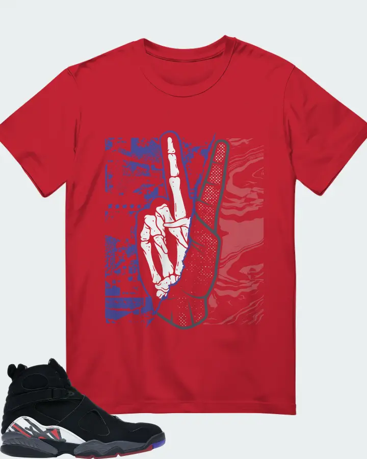 Jordan 8 Retro Sneaker Matching Red T-Shirt - Peace of mind