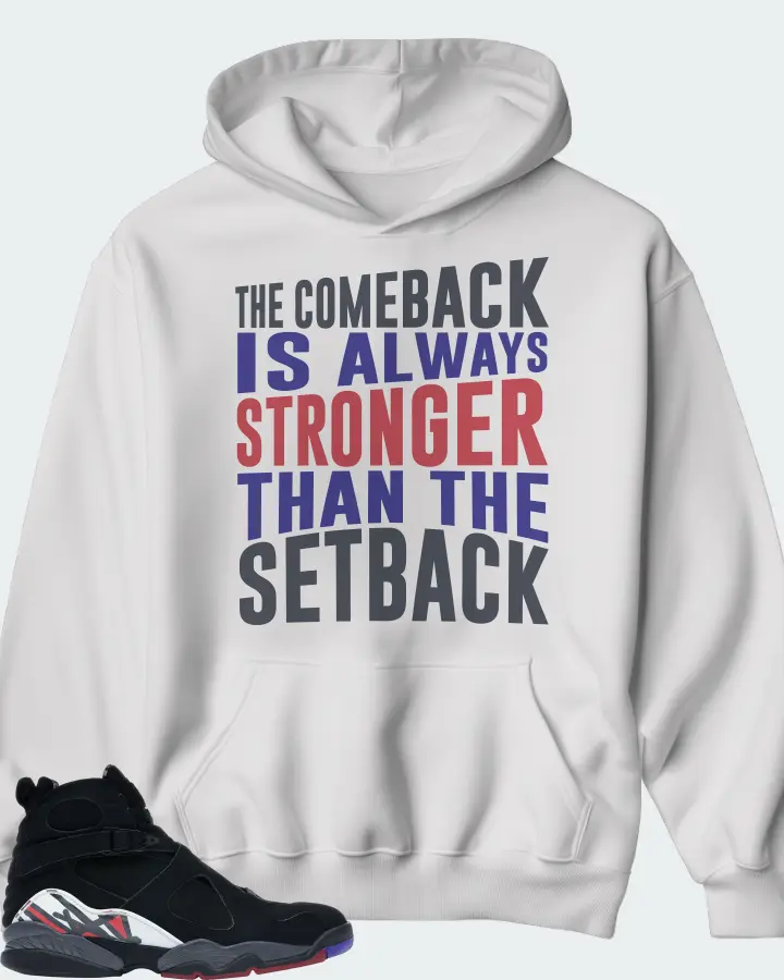 Jordan 8 Retro Sneaker Matching White Hoodie - The Comeback