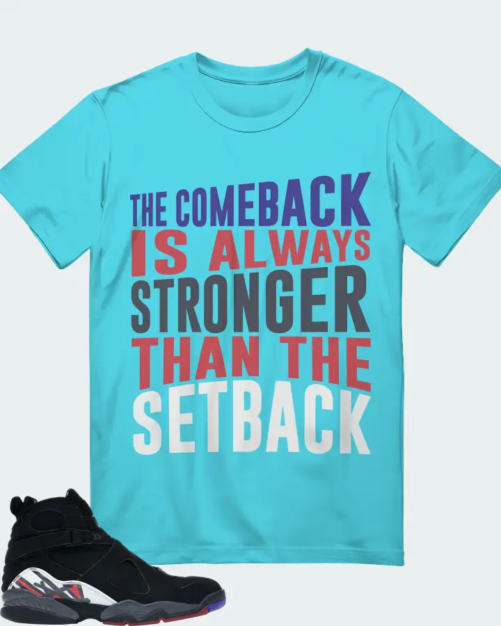 Jordan 8 Retro Sneaker Matching Turquoise T-Shirt - The Comeback